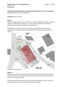 Eksisterende situasjonsplan som viser eiendommen 307/19, omgivelser, veier og naboeiendommer.