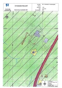 Oversiktskart (situasjonskart) fra Tysvær kommune som viser eiendomsforhold, vegnett og bygningsplasseringer i et område.