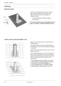 Detaljtegning som viser hvordan man monterer taktetning rundt en takgjennomføring (takstein/skifer) og en takkappe.
