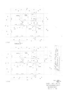 Etasjeplaner for 1. og 2. etasje med romfordeling og mål.