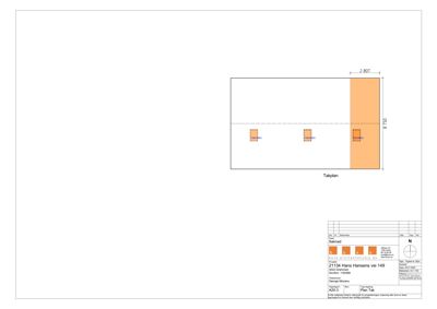 Situasjonsplan som viser tomtens dimensjoner (2,867 x 8,750) og plassering av tre bygninger.
