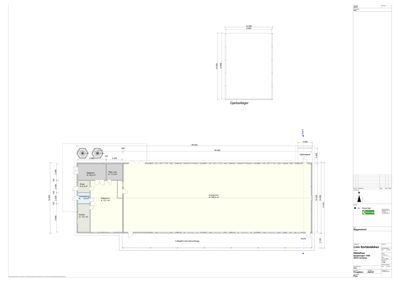 Etasjeplan (Gjerdetelager) med romfordeling, dimensjoner og arealoppdelinger.