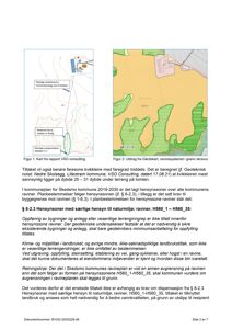 Bildet viser en situasjonsplan eller et kart som illustrerer et område med ravin, planlagt terrengendring og en bygning. Det inneholder også tekster som refererer til kommuneplan og geotekniske undersøkelser.