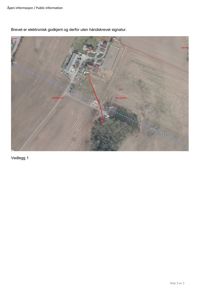 Flyfoto eller kart med overlagte linjer som viser eiendomsgrenser og eiendomsnummer.