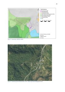 Bildet viser to kartfigurer (Figur 31 og Figur 32) som illustrerer et område med bonitetssoner, arealbruk og topografi.