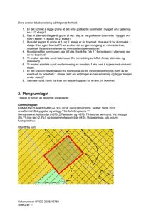 Utsnitt fra et kart som viser et areal med en rød polygon og gitterlinjer, relatert til en byggesak.