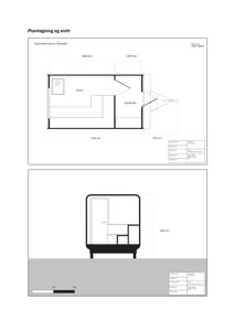 Bildet viser en plantegning av en 8-personers sauna med romfordeling og mål, samt en snittegning som viser høyde og grunnkonstruksjon.