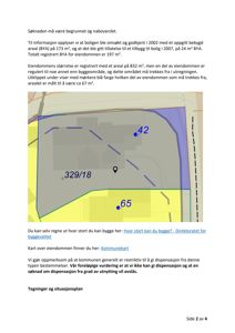 Kart over eiendom med arealopplysninger og nabolag