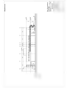 Snittegning (Snitt AA) som viser bygningens tverrsnitt, høyder, vindusoppsett og konstruksjonsdetaljer.