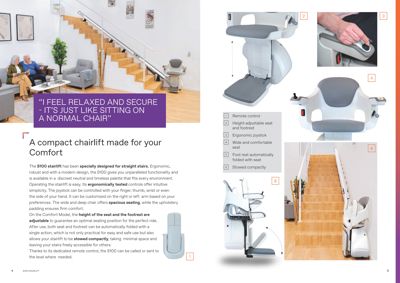 Markedsføringsbilde som viser en stigeheis i bruk i et hjem.