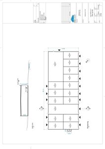 Etasjeplan eller plantegning som viser romfordeling, mål og veggposisjon.