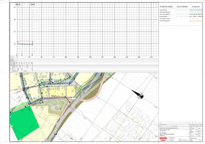 Situasjonsplan som viser tomt, vei, naboeiendommer og planlagt inngangsparti.