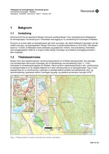 Kart som viser tiltaksområdet for vannledningsprosjektet, inkludert topografisk bakgrunn og lokaliseringskart.