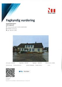 Fotografi av en eksisterende bygning (hus) sett fra front.