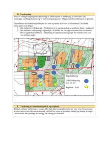 Situasjonsplan som viser plassering av fordreningsmagasiner (blå sirkler) og regnbeder (gule ovaler) på en tomt med konturer og eksisterende bygninger.
