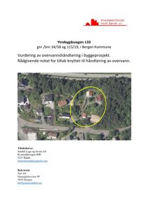 Luftfoto av et boligområde med en gul sirkel som markerer et spesifikt område (Ytrebygdsvegen 133).