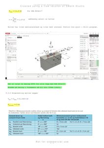 Teknisk beregning og detaljering av skjørbinding mellom vegger i en bygning, inkludert dimensjoneringsdata og tabeller for minimumsavstander.