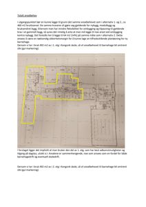 Etasjeplan (1. etg) med gul markering som viser det foreslåtte arealbehovet for en barnehage.