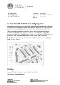 Situasjonskart som viser bygningenes plassering i forhold til hverandre og omgivelsene.