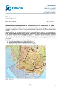 Kart som viser hensynssoner og avstander i forhold til en eksplisiv lagring.