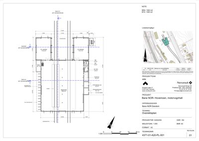 Etasjeplan (oversiktsplan) som viser romfordeling, arealer og veggposisjon for en bygning.