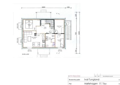 Etasjeplan for kjelleretasje med romfordeling, dimensjoner og bruksendring.