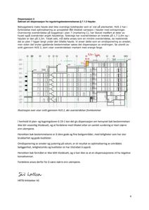 En snittegning (snitt gjennom HUS 2) som viser overskridelse av kotehøyder, markert med oransje farge.