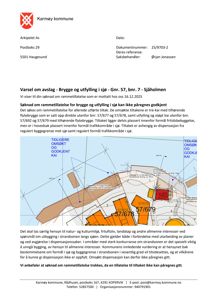 Kart som viser tomtens beliggenhet i forhold til naboeiendommer (nr. 57/677, 57/678, 57/679) og tidligere godkjent kai.