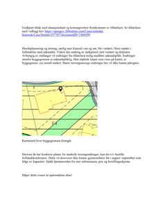 Et utsnitt fra et kart som viser byggegrense og topografi.