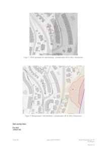 Bildet viser to kart (NVE temakart og Bergenskart) som illustrerer faresoner for steinsprang og naturfare i et område.