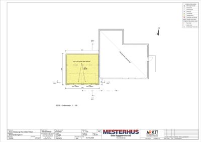 Etasjeplan (underetasje) for en bolig med romfordeling, mål og utvidelsesmulighet.