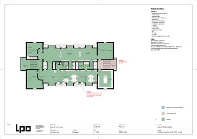 Etasjeplan (ROMLISTE PLAN 03) som viser romfordeling, arealer og funksjoner for et bygg.