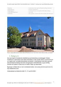 Fotografi av Gamle Mesterfjellet skole sett fra sydvest, tatt i juni 2022.