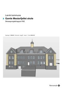 3D-visualisering (rendering) av fasaden på Gamle Mesterfjellet skole.