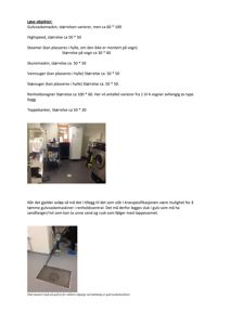 Fotografier av utstyr (renholdsmaskiner) og gulvsluk i en renholdsrom.