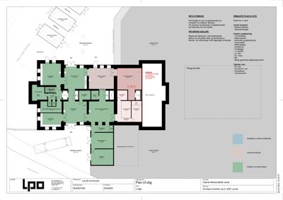 Etasjeplan (plan U1) som viser romfordeling, arealer og funksjoner i et bygg.