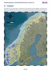 Et kart over Norge som viser lokasjonene til prosjekter for flomfarevurdering utført av Skrið.