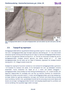 Kart over et kartleggingsområde med topografiske data, inkludert høydemåler (Løsmasser) og terrengform.