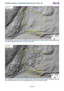 Bildet viser to skyggedata-illustrasjoner (DTM og DOM) fra Kartverket som viser terrengform og bygningsplassering i Hammerfest kommune.