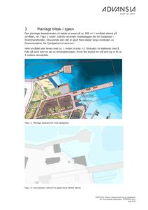 Kart som viser planlagt badestrand og vannområder i Drammensfjorden.