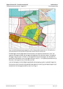 Kart som viser et tilslått detaljreguleringsområde med fargekodet arealbruk og overlappende kartdata.