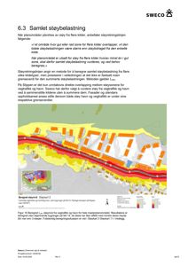 Støykart som viser beregnet støybelastning fra vegtrafikk og havn i et planområde.