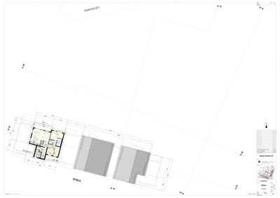 Situasjonsplan som viser bygningens plassering på tomten i forhold til naboeiendom (Fremtids BT2).
