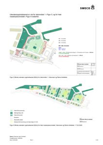 Situasjonsplan som viser utendørs oppholdsareal (MUA) og bygningsplassering på tomt.