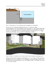3D-visualisering av et bygg med kjeller og parkeringskjeller, inkludert situasjonsplan med vei og terreng.
