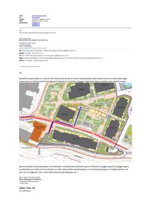 Situasjonsplan som viser plassering av nye bygg (BYGG A-F) i forhold til eksisterende infrastruktur og veier.