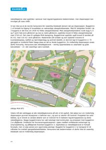 Situasjonsplan som viser tomtens oppdeling i fire byggetrinn (A, B, C, E, F) med angitte arealer og funksjoner.