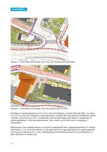 Situasjonsplan som viser tomt, bygninger, veier og infrastruktur (trafo).