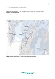 Kart over et geografisk område (Refjorden) med markerte farsoner for kvikkleire, hentet fra nve.no.