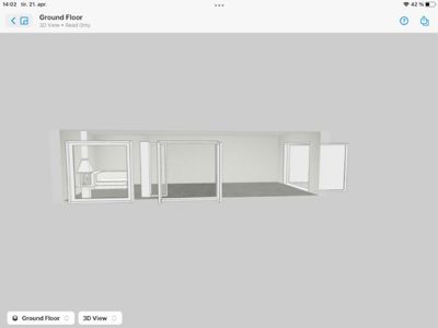 3D-visualisering av etasjens innredning og romoppdeling (Ground Floor).